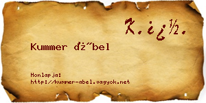 Kummer Ábel névjegykártya