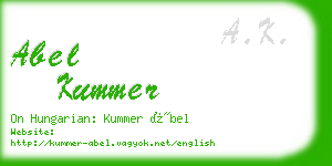 abel kummer business card